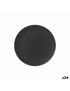Plato Llano La Mediterránea Negro 25,5 cm (24 Unidades)