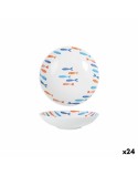 Piatto Fondo La Mediterránea Pesci 21 x 5,3 cm (24 Unità)