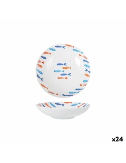 Piatto Fondo La Mediterránea Pesci 21 x 5,3 cm (24 Unità)