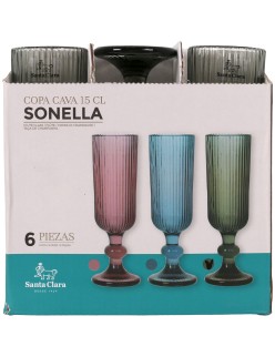 Champagne glass Santa Clara Sonella Green (36 Units)