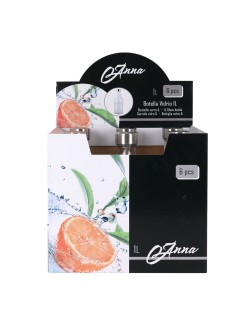 Glas-Flasche La Mediterránea Metall Glas 1 L (6 Stück)