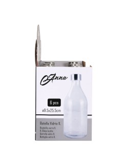 Glas-Flasche La Mediterránea Metall Glas 1 L (6 Stück)
