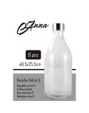 Glas-Flasche La Mediterránea Metall Glas 1 L (6 Stück)