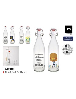 Glas-Flasche La Mediterránea Glas 1 L (12 Stück)
