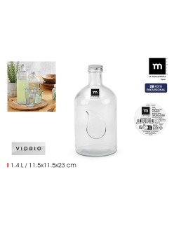 Glas-Flasche La Mediterránea Metall Glas 1,4 L (12 Stück)