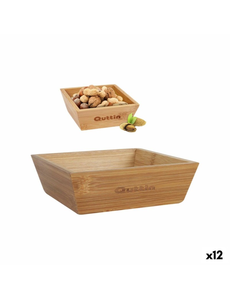 Ciotola per Aperitivi Quttin Bambù 16 x 16 x 5 cm (12 Unità)