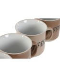 Ensemble de 4 mugs Home ESPRIT Marron Grès 285 ml 9 x 7 x 8 cm