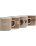 Ensemble de 4 mugs Home ESPRIT Marron Grès 285 ml 9 x 7 x 8 cm