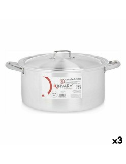 Caçarola com Tampa Kinvara 100011 Prateado 12,5 L (3 Unidades)