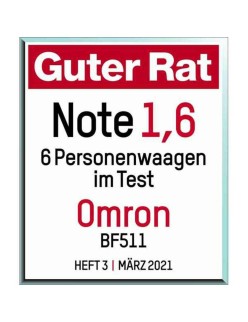 Báscula Digital de Baño Omron BF511 Azul Metal Índice de Grasa Corporal