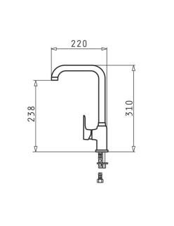 Mischbatterie Pyramis SILVIO Metall