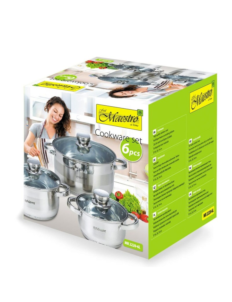 Casseroles Feel Maestro MR-2220-6L Argenté Acier 6 Pièces