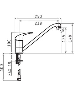 Grifo para Cocina Pyramis 090 923 401 Vainilla Acero Inoxidable Granito