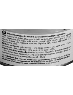 Comida húmeda Dolina Noteci Premium Cordero 800 g