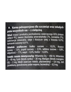 Comida húmeda Dolina Noteci Rafi Junior Arándano Ternera 400 g