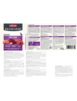 Comida húmeda Animonda  GranCarno Senior Ternera Cordero Carne de vacuno 800 g