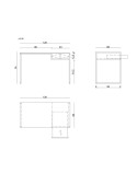 Schreibtisch Unique LESTE JSBG-142-1 Schwarz Stahl 120 x 76 x 60 cm