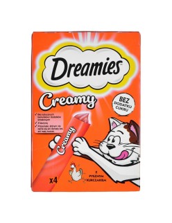 Snack para Gatos Dreamies Creamy 4 x 10 g Pollo