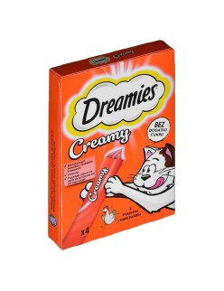 Snack para Gatos Dreamies Creamy 4 x 10 g Pollo
