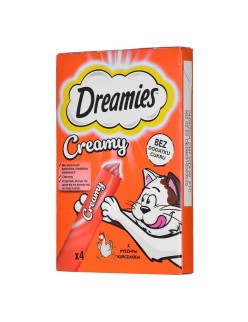Snack para Gatos Dreamies Creamy 4 x 10 g Pollo