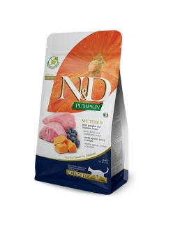 Comida para gato Farmina  N&D CAT Adulto Arándano Cordero Calabaza 300 g