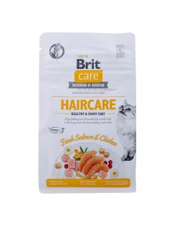 Katzenfutter Brit Care Grain Free Haircare Healthy & Shiny Coat Erwachsener Huhn Lachsfarben 400 g