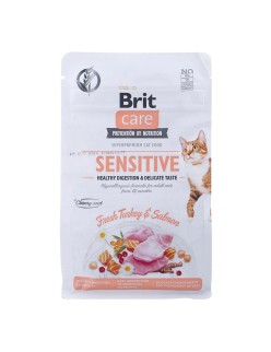 Katzenfutter Brit Care Grain-Free Sensitive Erwachsener Lachsfarben Truthahn 400 g