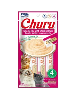 Snack para Gatos Inaba Churu 4 x 14 g Gambas Atún