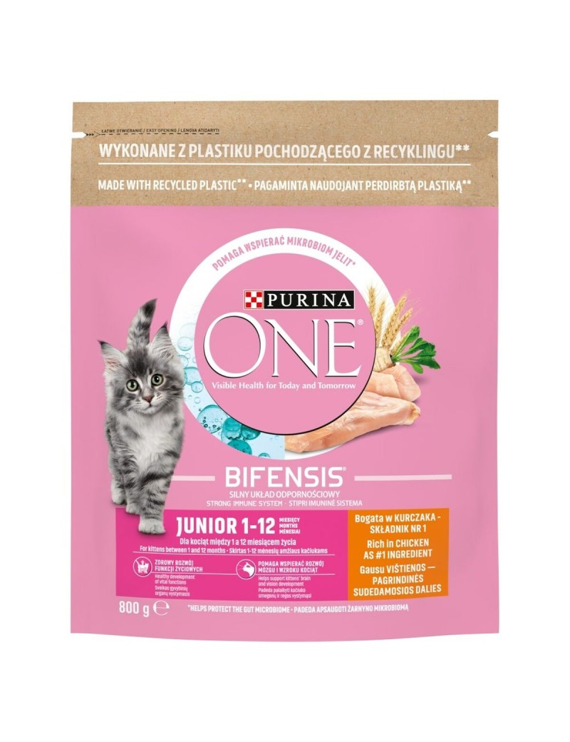 Aliments pour chat Purina One Bifensis Junior Poulet 800 g
