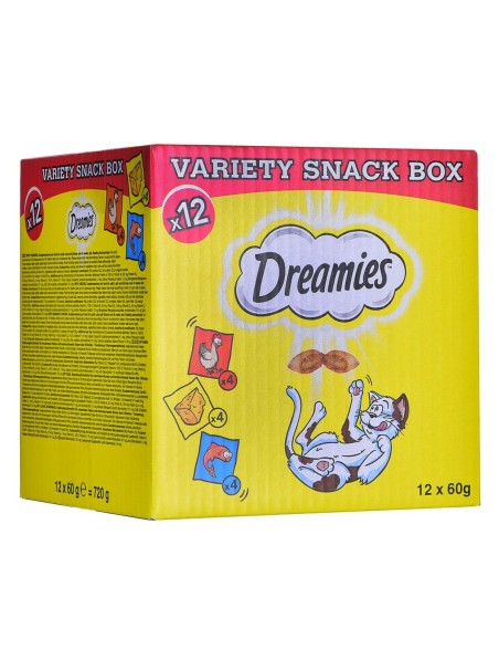 Snack para Gatos Dreamies Variety 12 x 60 g Pollo Salmón Queso