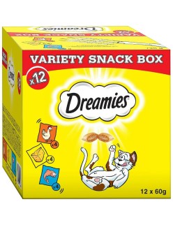 Snack para Gatos Dreamies Variety 12 x 60 g Pollo Salmón Queso