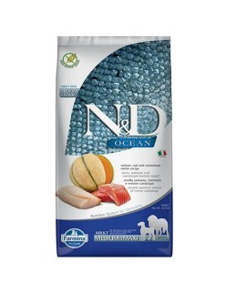 Nourriture Farmina N&D Adulte Melon Saumon Poisson Morue 12 kg