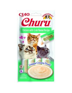 Snack für Katze Inaba Churu 4 x 14 g Krabbe Huhn