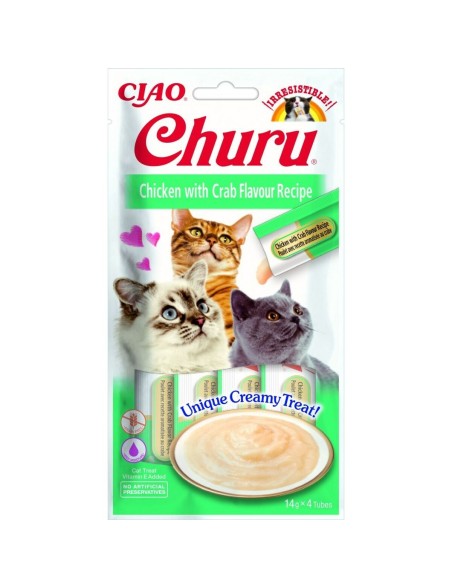 Snack für Katze Inaba Churu 4 x 14 g Krabbe Huhn