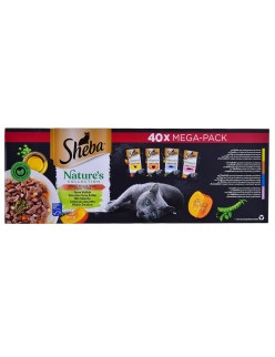 Katzenfutter Sheba Nature's Collection Mix Huhn Lachsfarben Thunfisch Truthahn 40 x 85 g