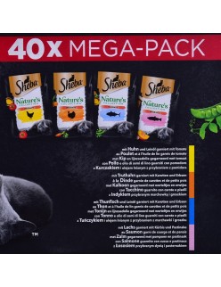 Katzenfutter Sheba Nature's Collection Mix Huhn Lachsfarben Thunfisch Truthahn 40 x 85 g