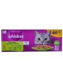 Comida para gato Whiskas Mix Favourites in jelly Pollo Salmón Atún Ternera 40 x 85 g