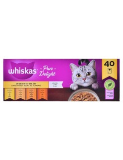Katzenfutter Whiskas Pure Delight Huhn Truthahn Ente Vögel 40 x 85 g