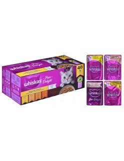 Comida para gato Whiskas Pure Delight Pollo Pavo Pato Aves 40 x 85 g