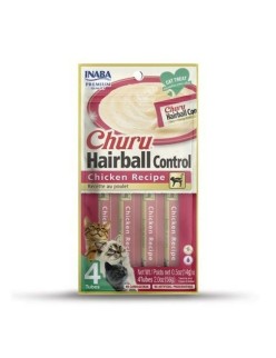 Snack para Gatos Inaba Churu Hairball Control Pollo 4 x 14 g