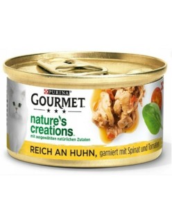 Aliments pour chat Purina Gourmet Poulet Epinards Tomate 85 g