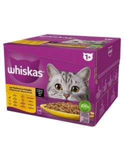 Comida para gato Whiskas Poultry Feast Pollo Pavo Pato Aves 24 x 85 g