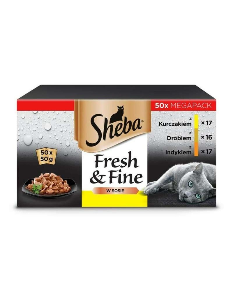 Katzenfutter Sheba Fresh & Fine Huhn Truthahn Vögel 50 x 50 g
