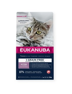 Katzenfutter Eukanuba Grain Free Kitten Salmon Fisch 2 Kg