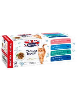 Katzenfutter Butcher's Delicious Dinners Fisch 40 x 100 g