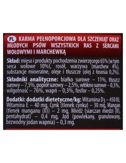 Nassfutter Dolina Noteci Piper Junior beef Rindfleisch Mohrrübe 400 g