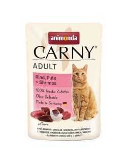 Katzenfutter Animonda Carny Adult Beef turkey and shrimps Rind und Kalbfleisch 85 g