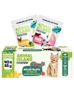 Comida para gato ANIMAL ISLAND Beef and chicken 40 x 85 g