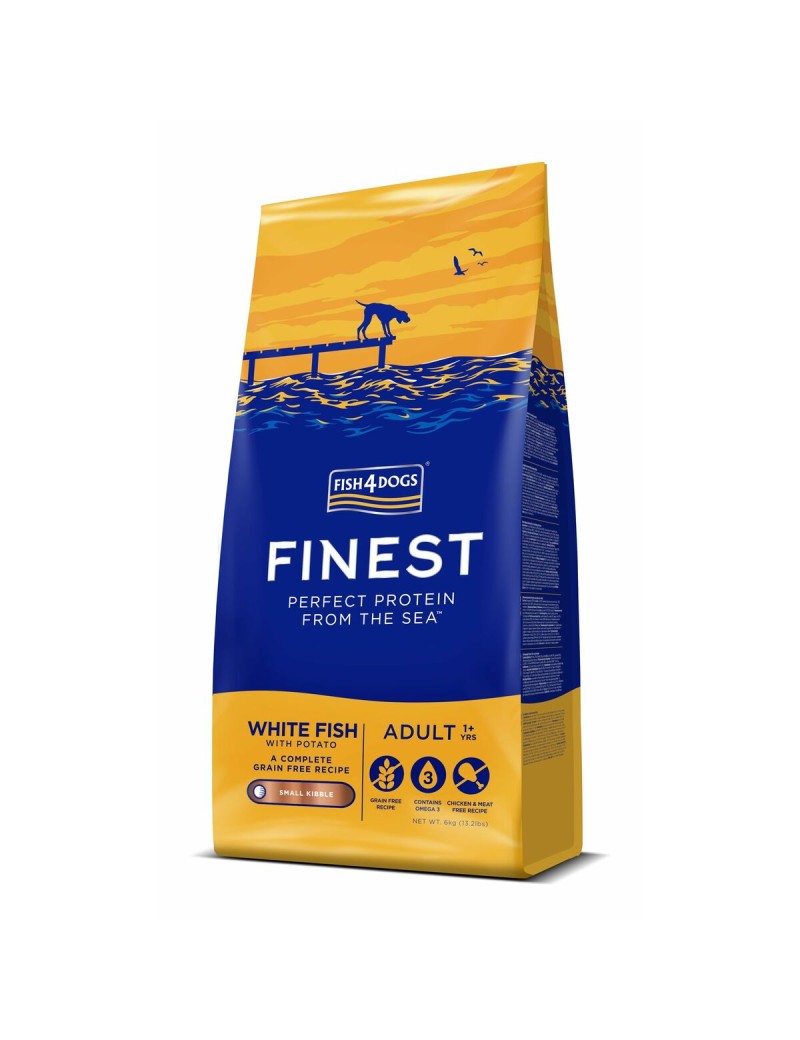 Pienso FISH4DOGS Finest Ocean White fish S Pescado 6 Kg