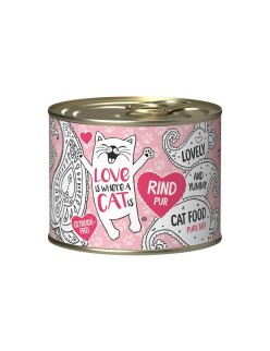 Katzenfutter LOVE IS WHERE A CAT IS 2191240 Rind und Kalbfleisch 200 g